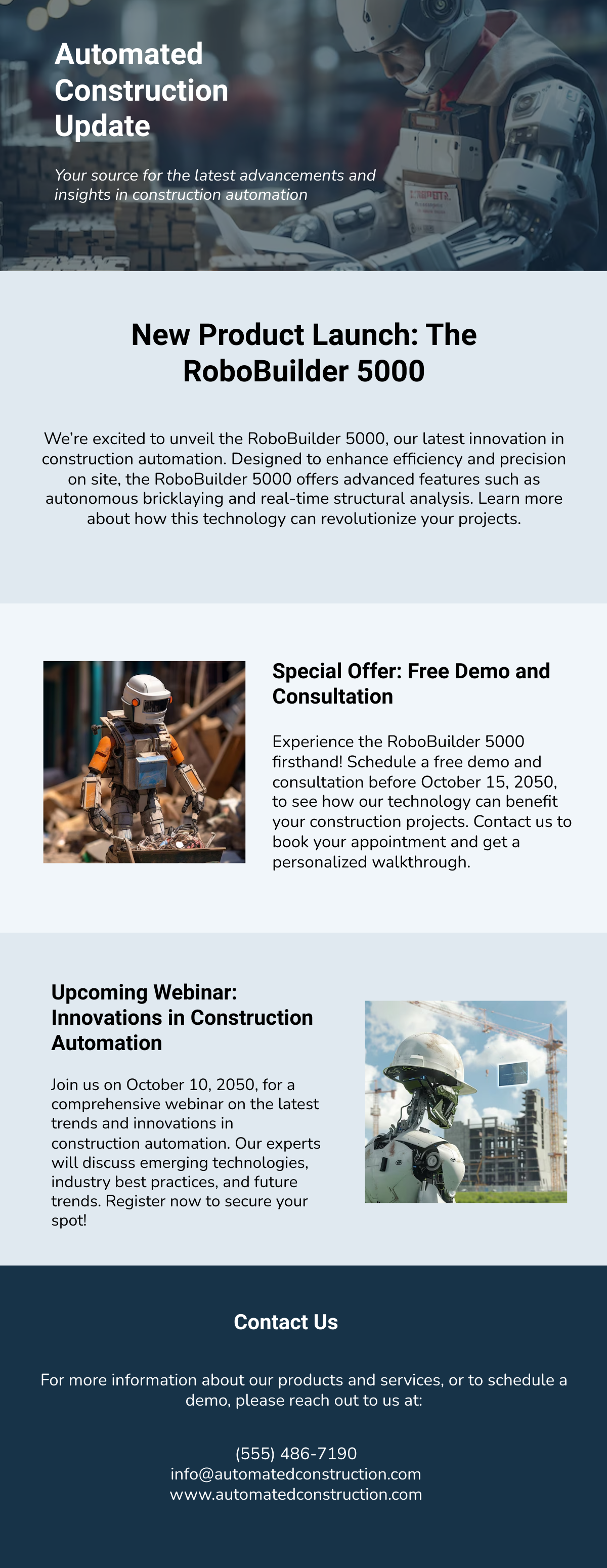 Automated Construction Email Newsletter