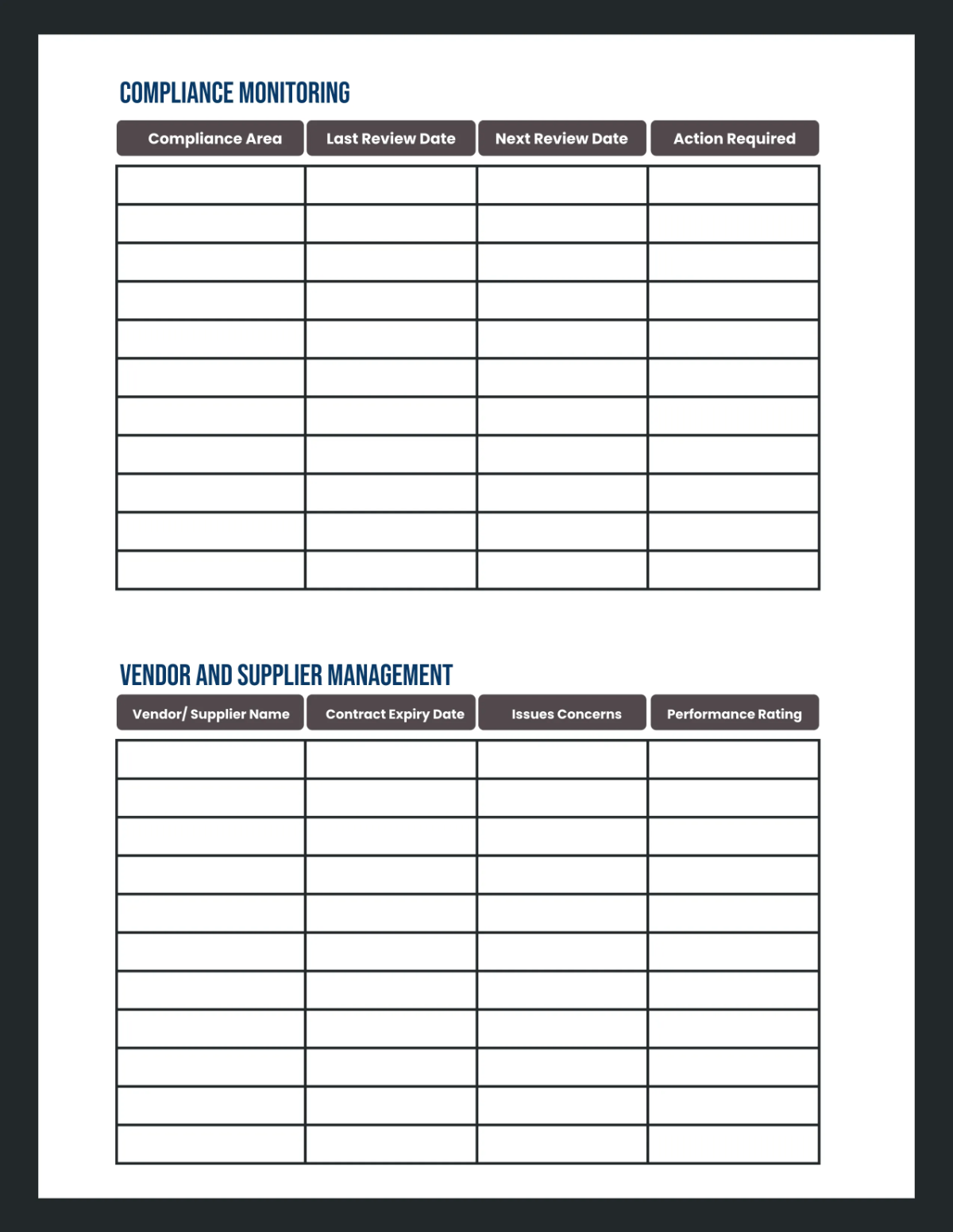 Free Administration Planner Template to Edit Online