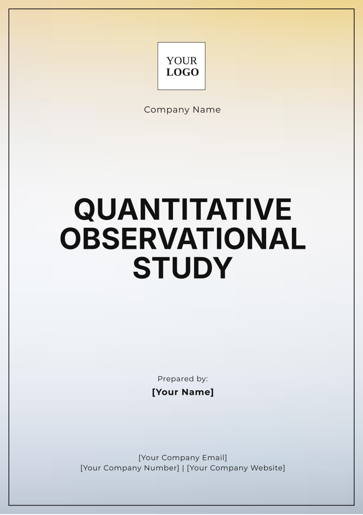 Quantitative Observational Study Template - Edit Online & Download