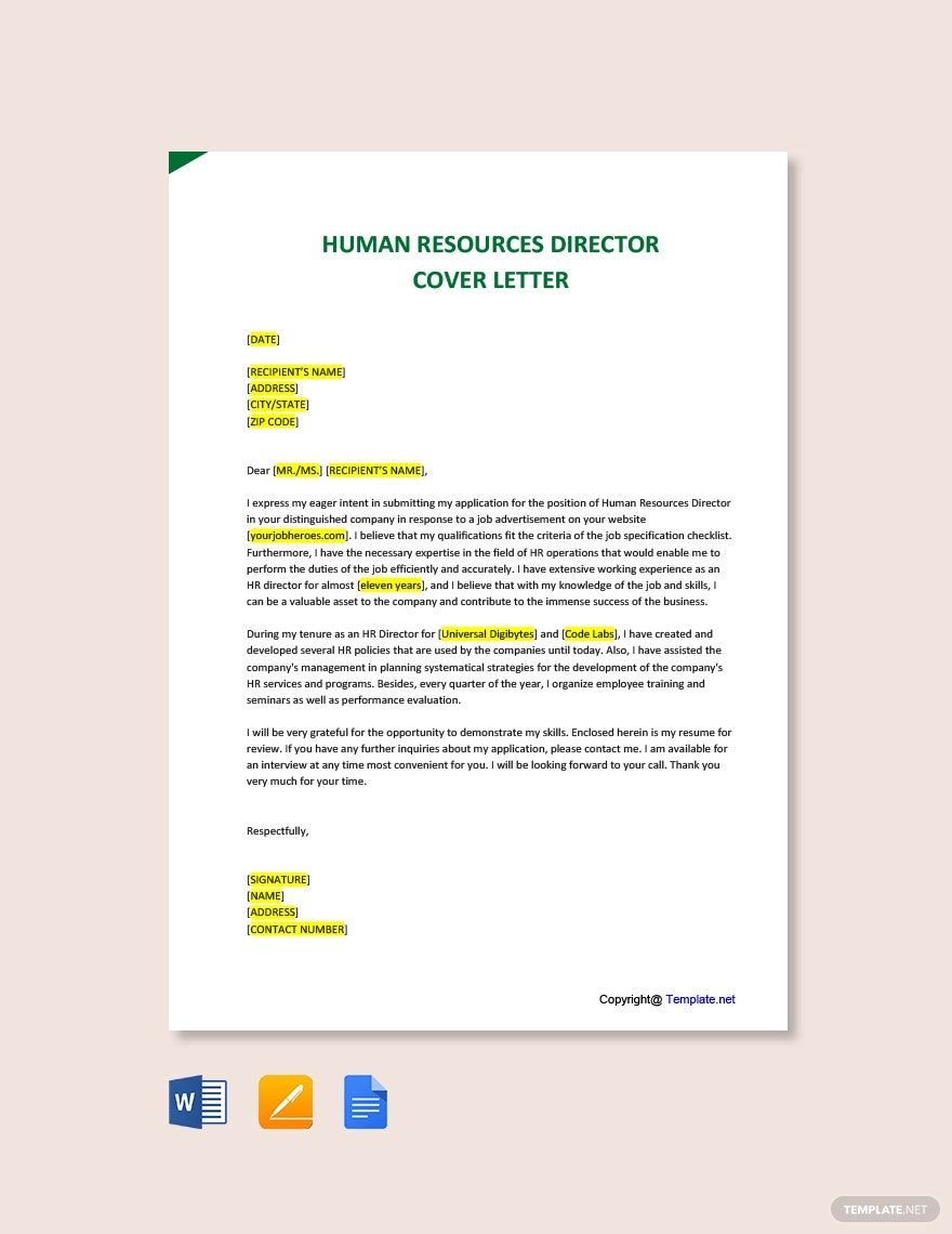 Human Resources Director Cover Letter