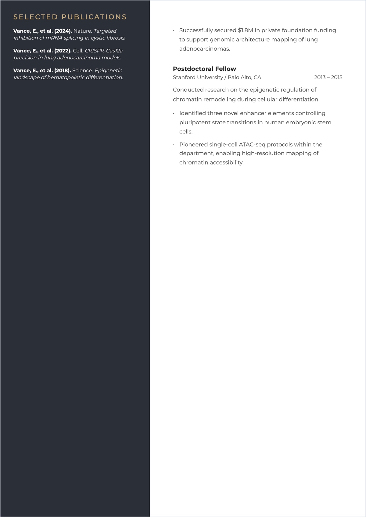 Free Research ATS CV Template, AI CV Builder