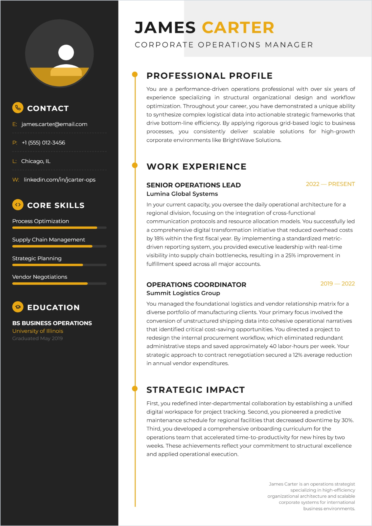 Free CV With Photo Design Template To Edit Online