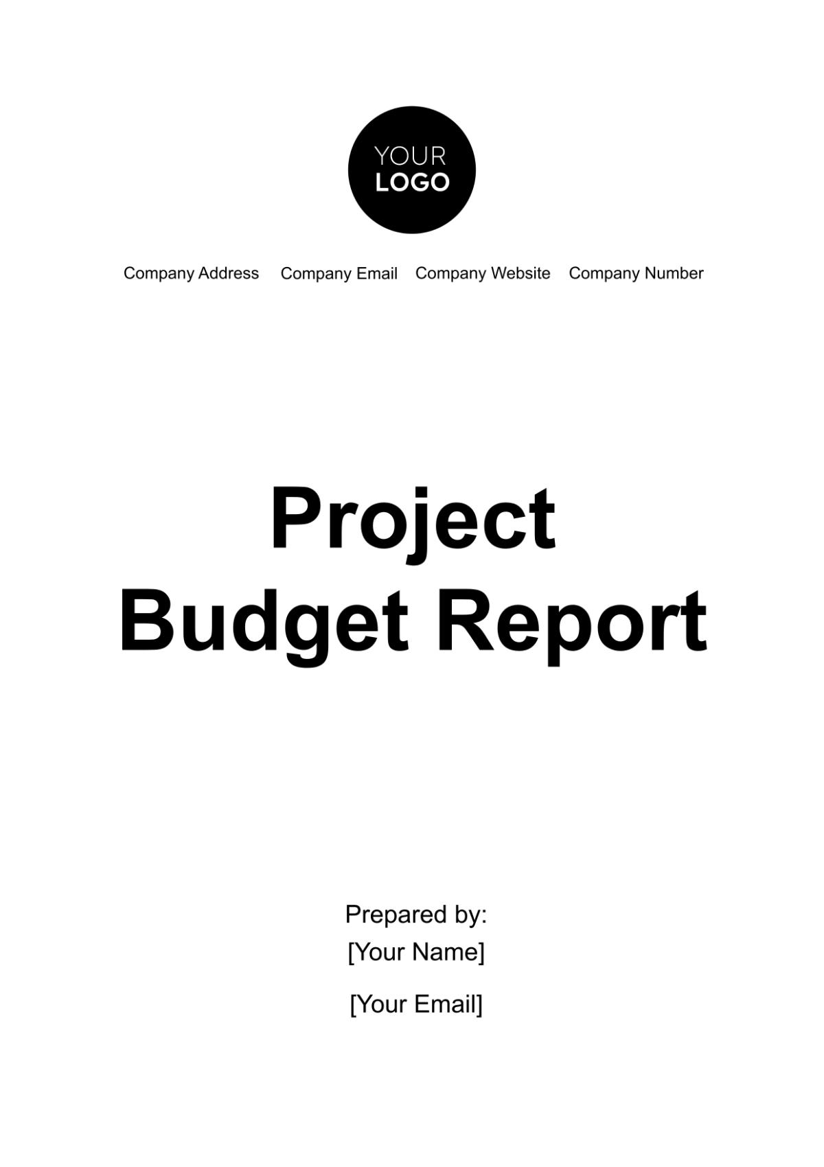 Project Budget Report Template