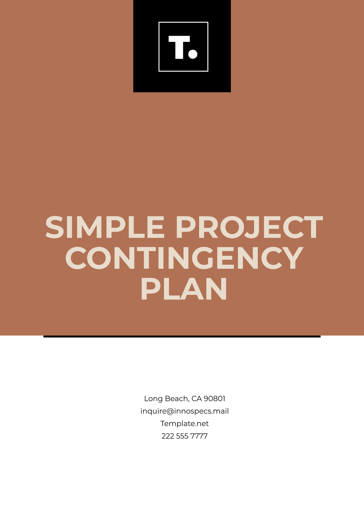 Simple Project Contingency Plan Template - Edit Online & Download