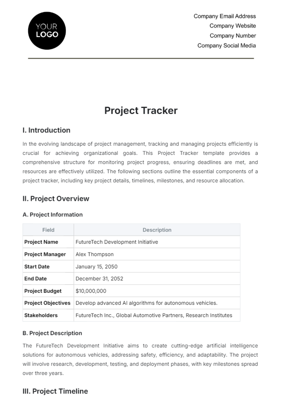 Project Tracker Template - Edit Online & Download