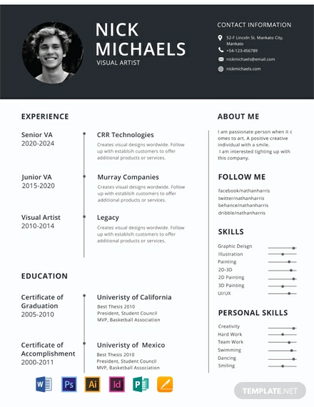 6 Free One Page Resume Templates Word Doc Psd Indesign Apple Pages Publisher Illustrator Template Net