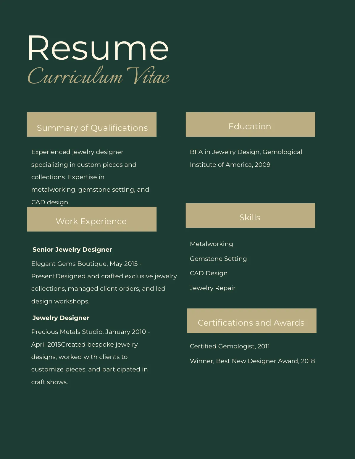 Free Jewelry Portfolio Template to Edit Online