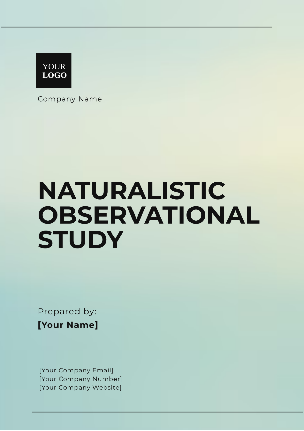 Naturalistic Observational Study Template - Edit Online & Download