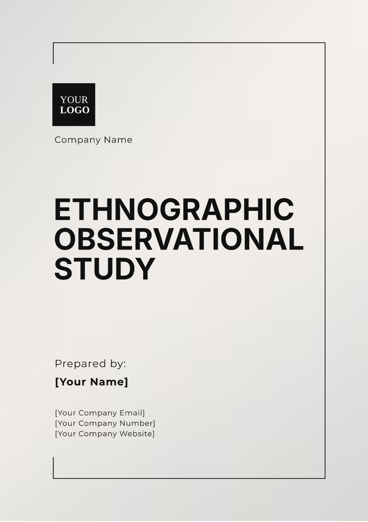 Ethnographic Observational Study Template - Edit Online & Download