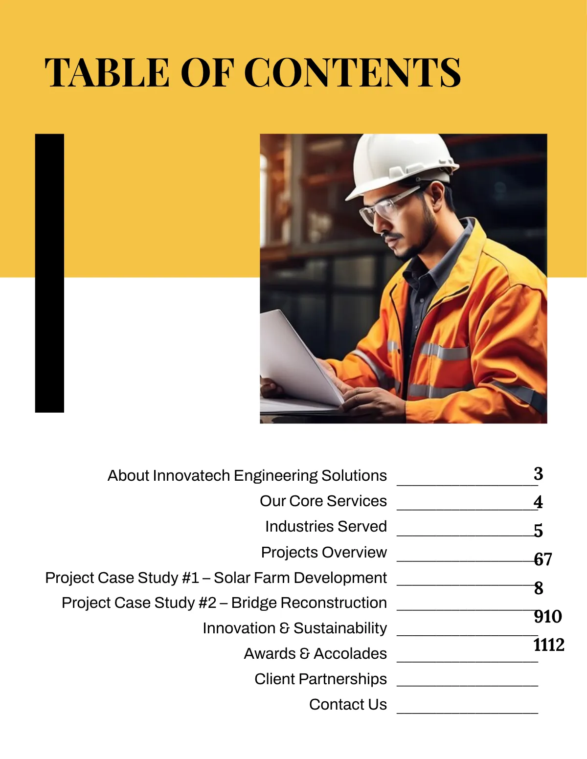Free Engineering Portfolio Template to Edit Online