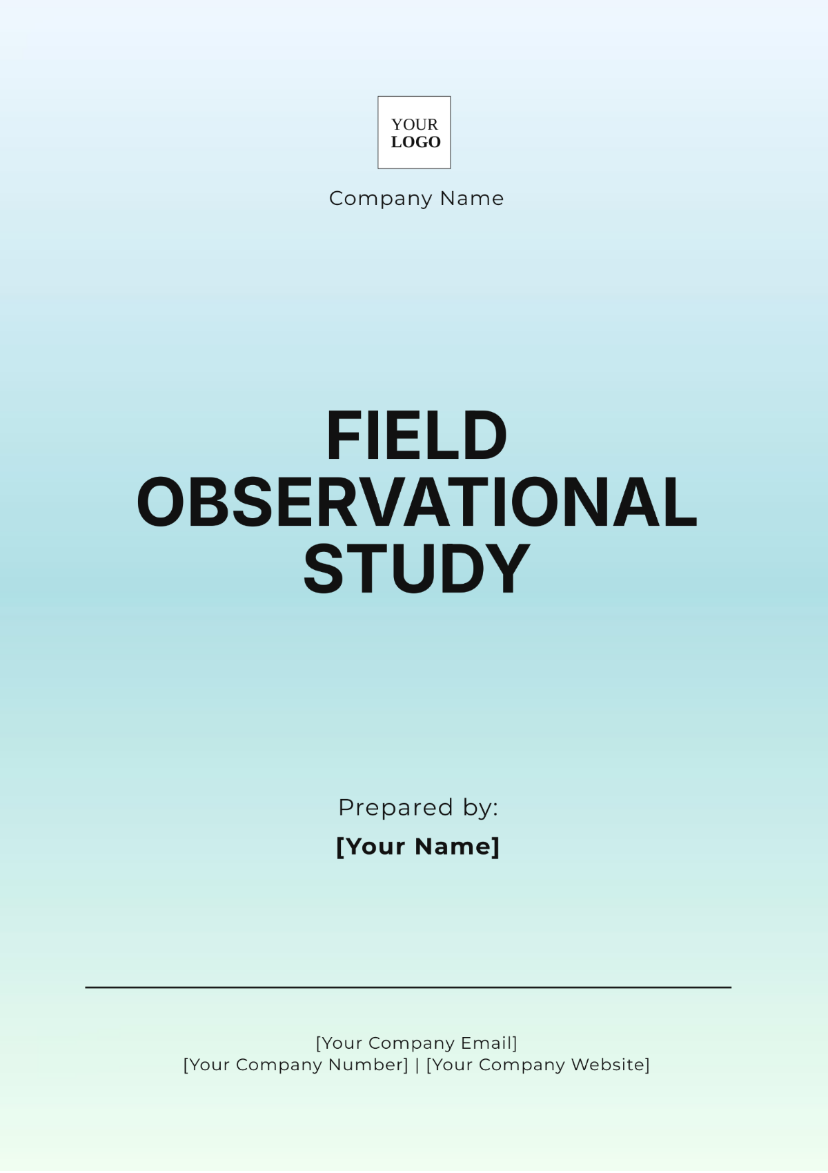 Field Observational Study Template - Edit Online & Download