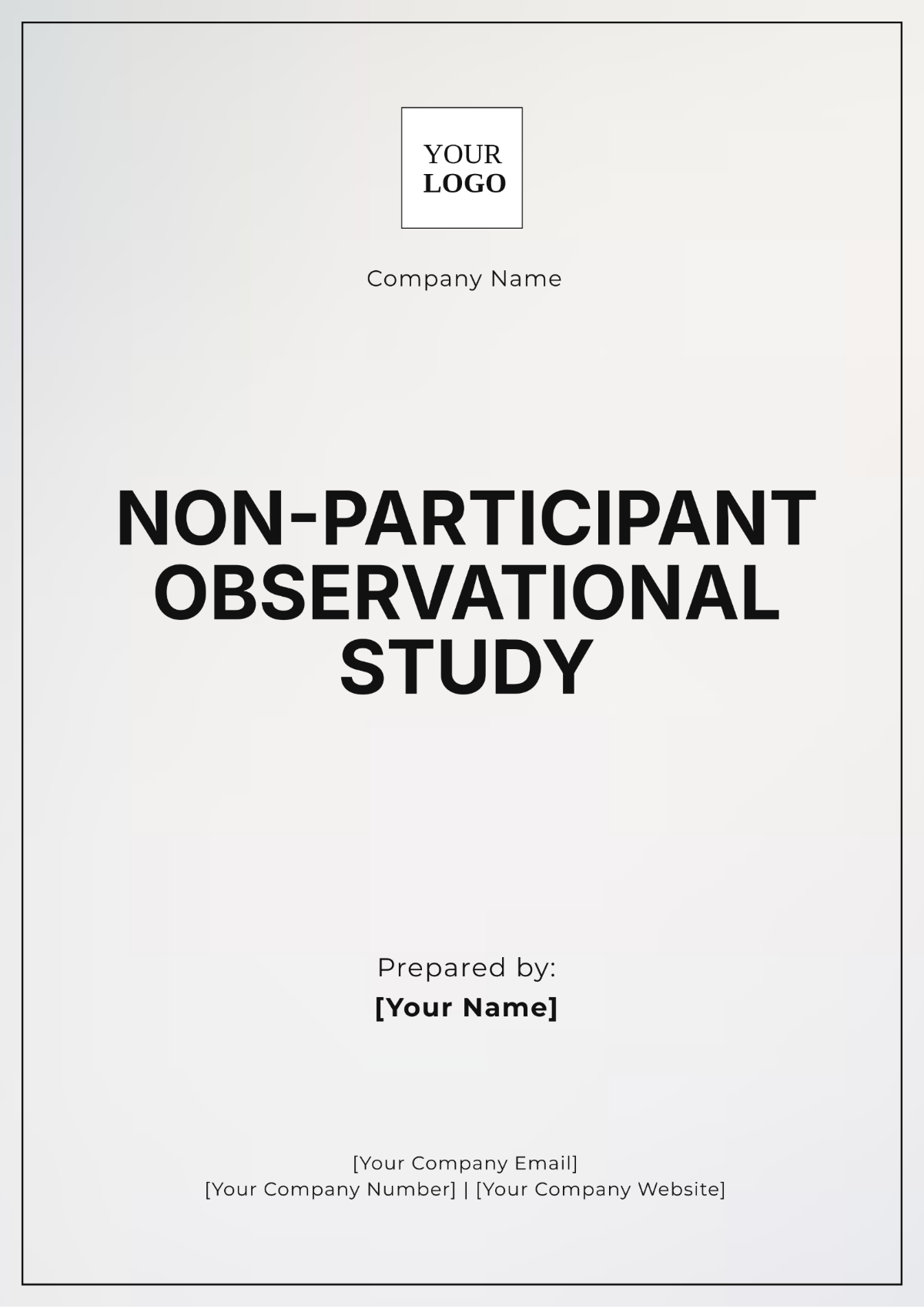 Non-Participant Observational Study Template - Edit Online & Download