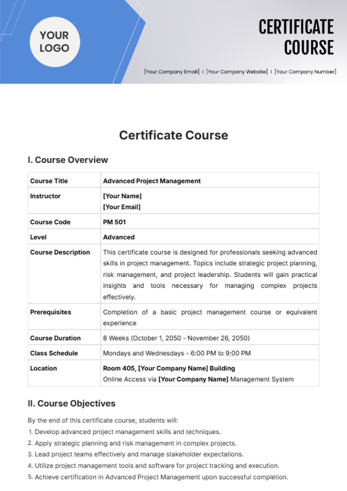 Certificate Course Template - Edit Online & Download