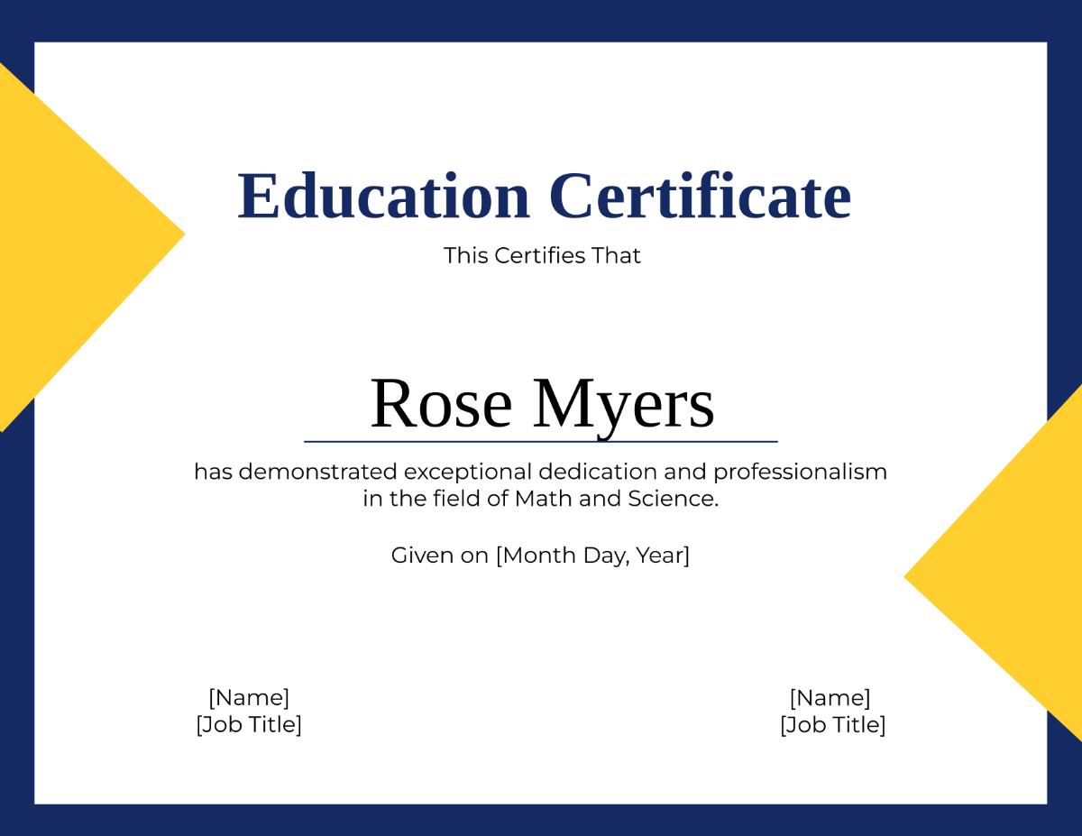 Education Certificate