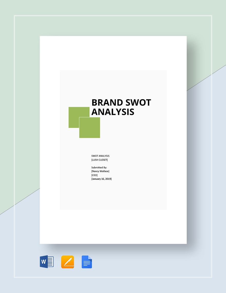 Swot Analysis in Word - Templates, Designs, Docs, Free Downloads ...