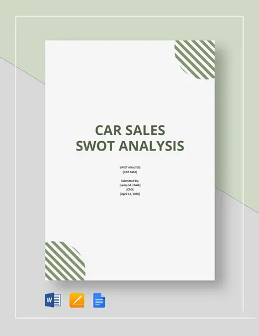 Car Sales SWOT Analysis Template