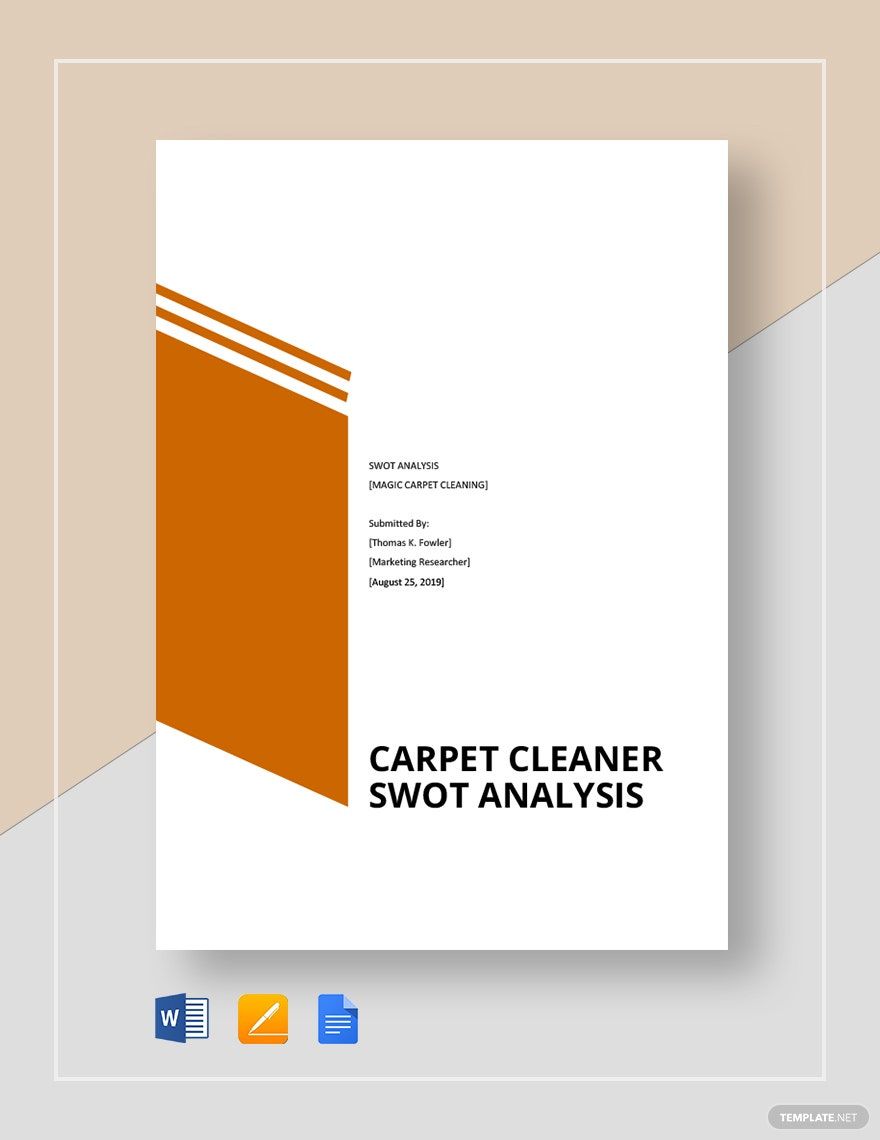 Carpet Cleaner Swot Analysis Template