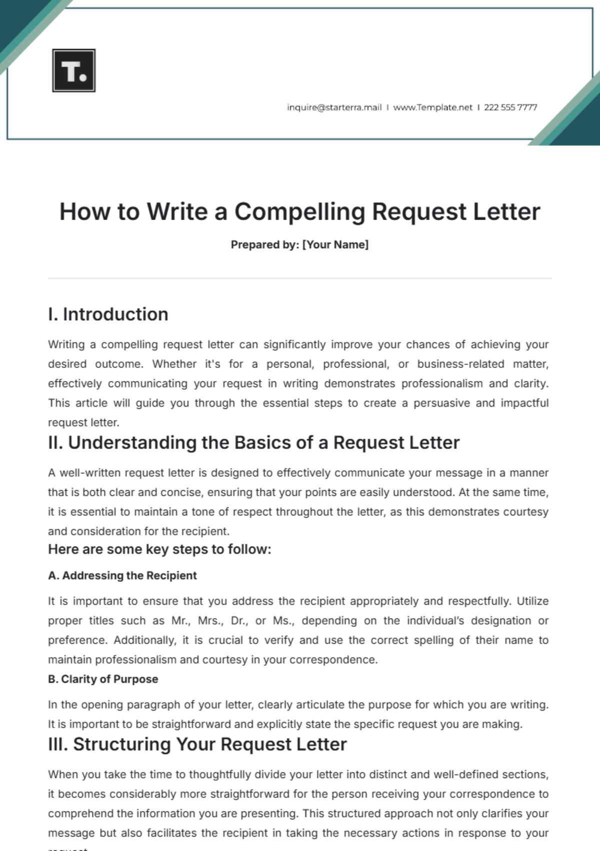 How to Write a Compelling Request Letter - Edit Online & Download