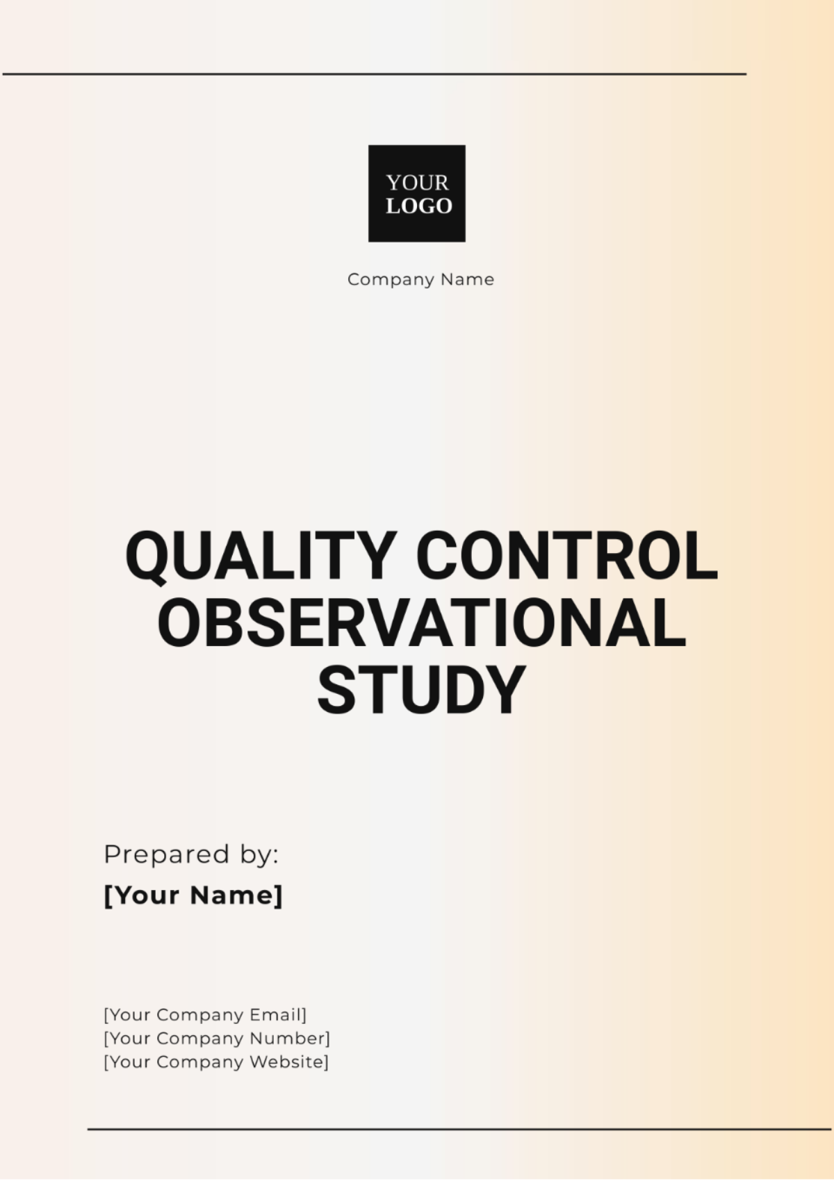 Quality Control Observational Study Template - Edit Online & Download