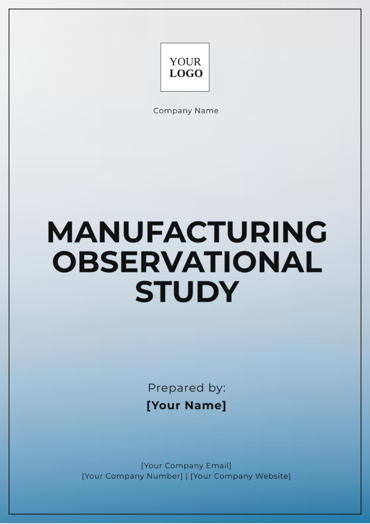 Manufacturing Observational Study Template - Edit Online & Download