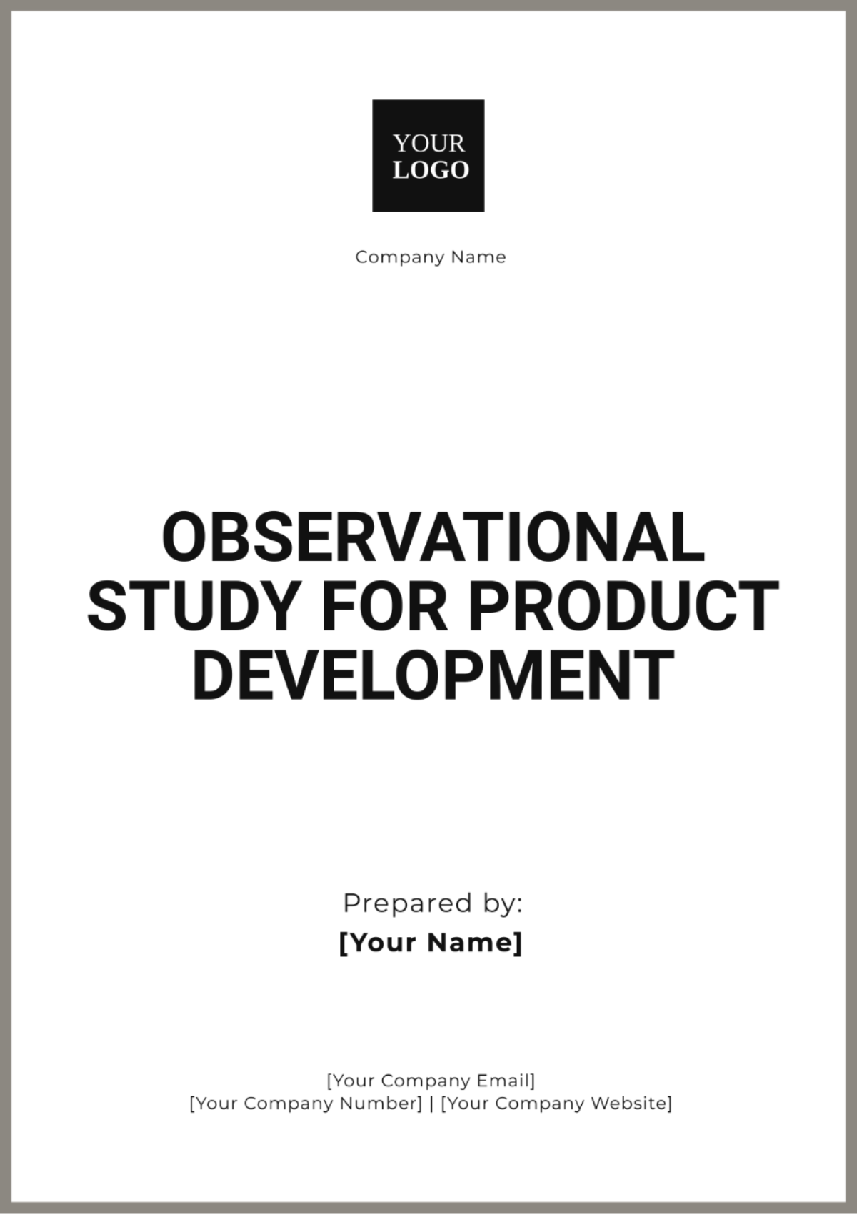 Observational Study for Product Development Template - Edit Online & Download