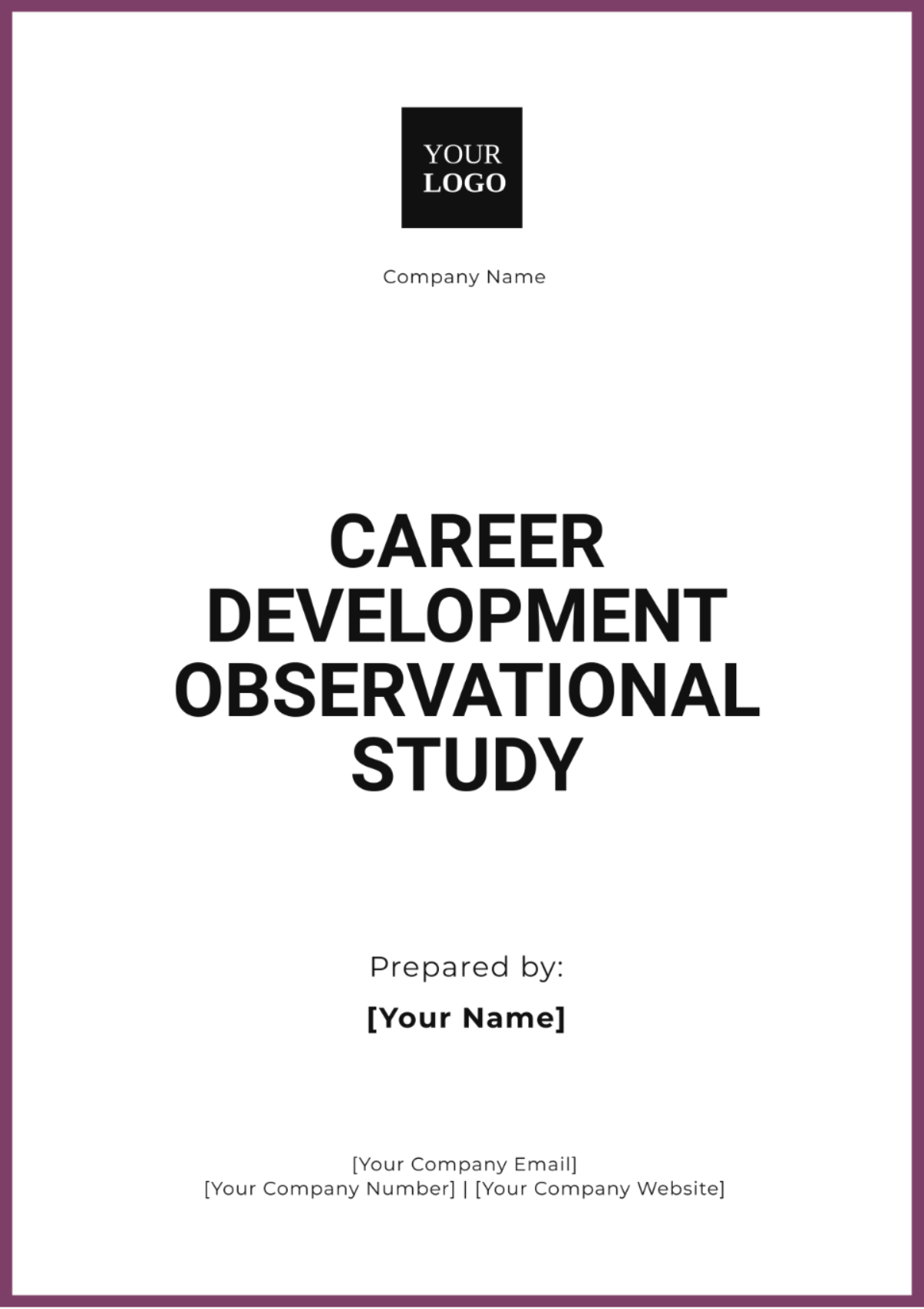 Career Development Observational Study Template - Edit Online & Download