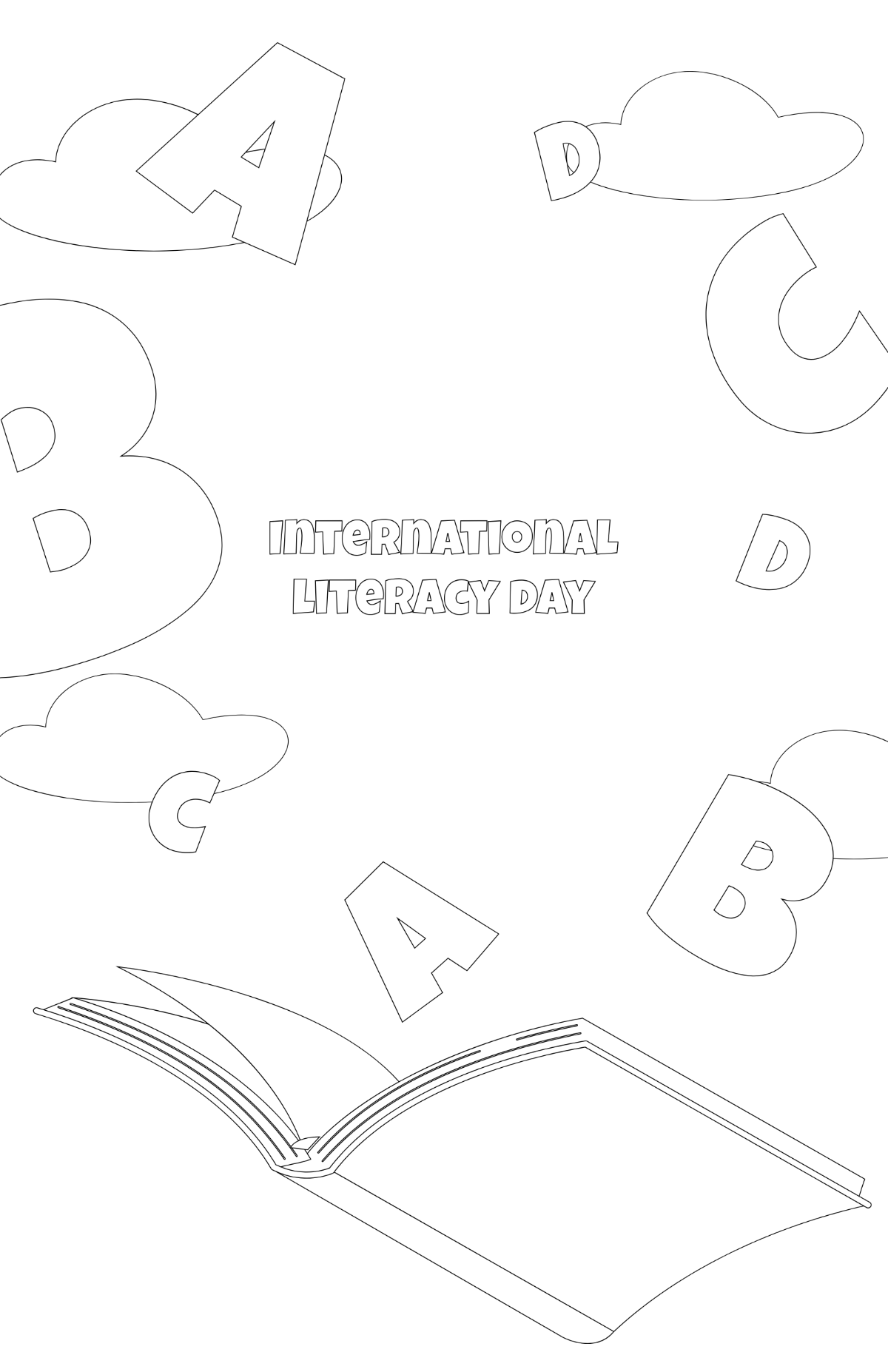 International Literacy Day Poster Drawing Template - Edit Online & Download