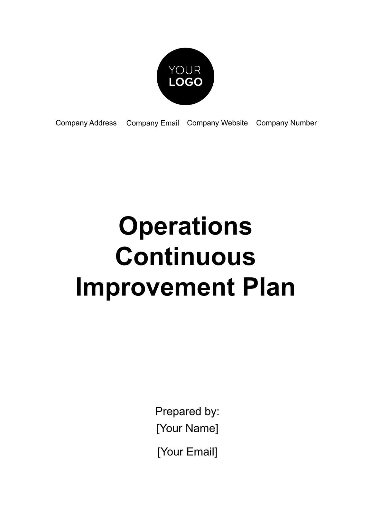 Operations Continuous Improvement Plan Template