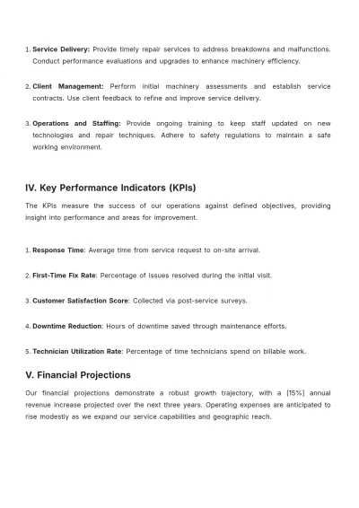 Free One Page Operations Plan Template to Edit Online