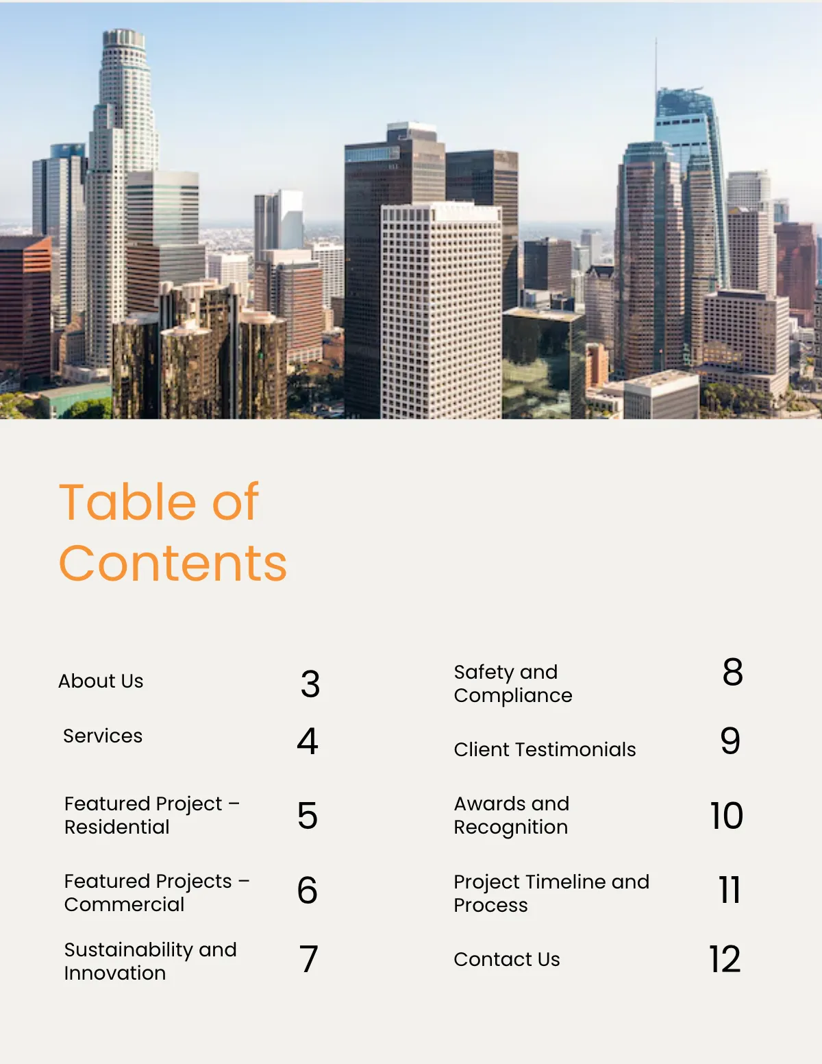 Free Construction Portfolio Template to Edit Online
