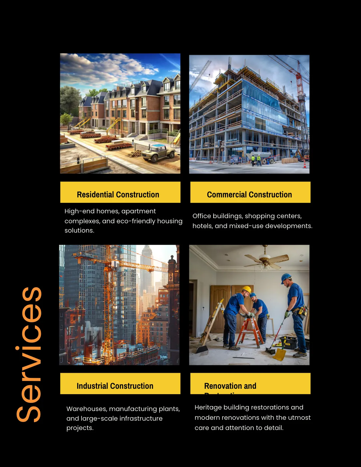 Free Construction Portfolio Template to Edit Online