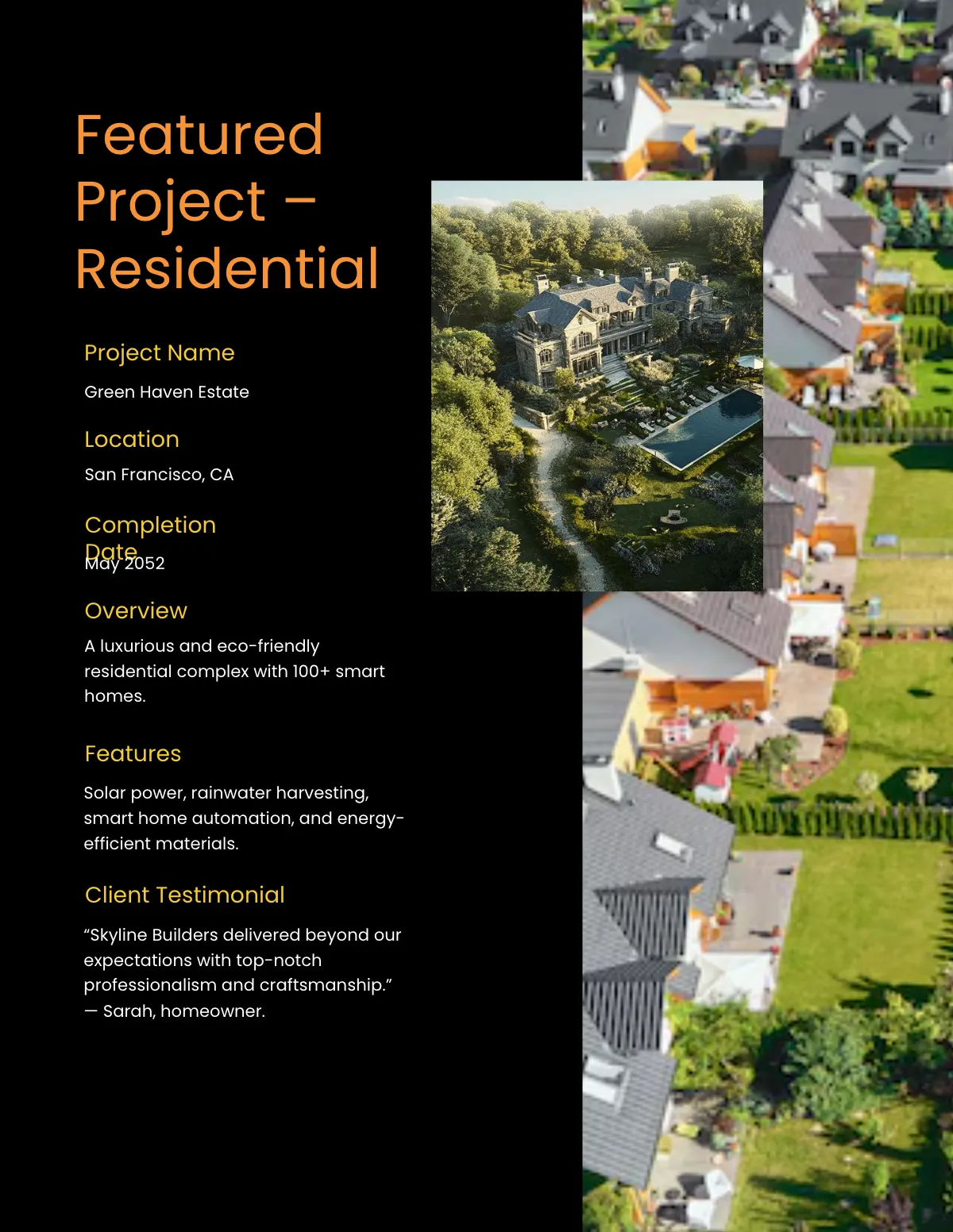 Free Construction Portfolio Template to Edit Online