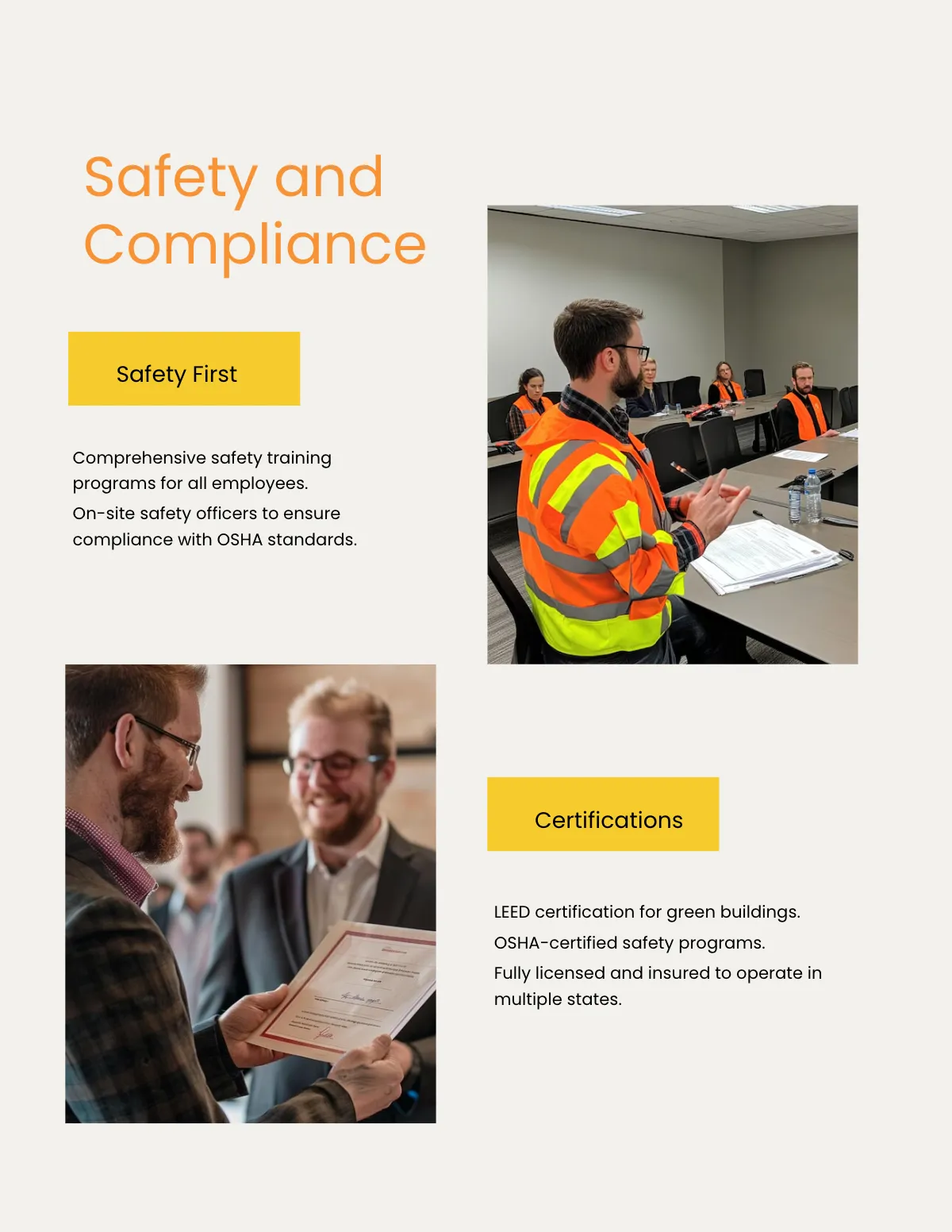 Free Construction Portfolio Template to Edit Online