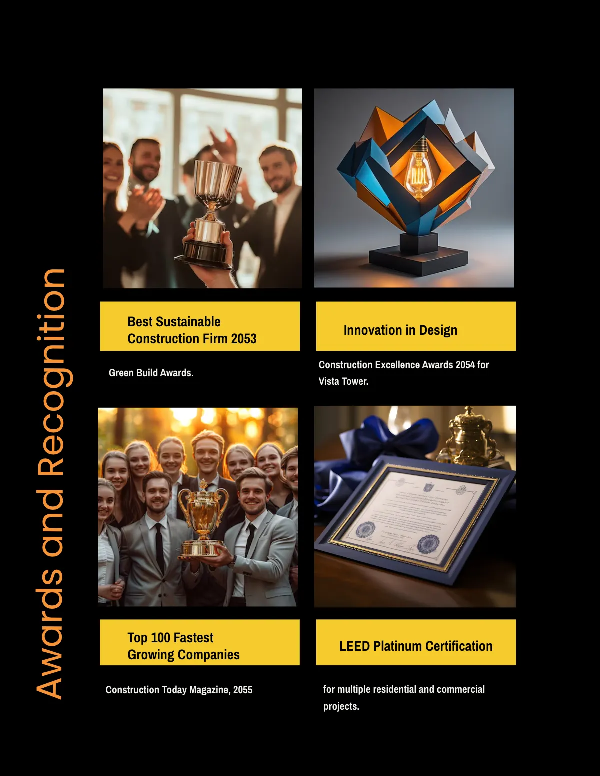 Free Construction Portfolio Template to Edit Online