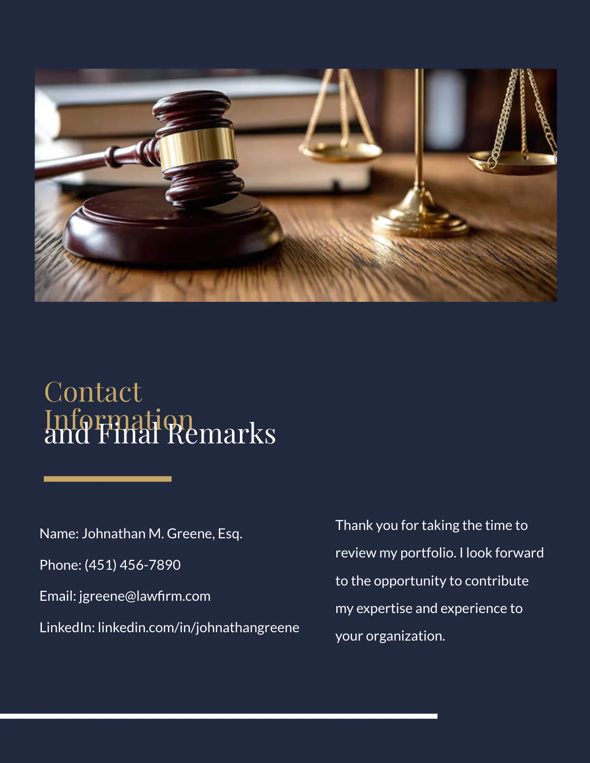 Free Legal Professional Portfolio Template to Edit Online