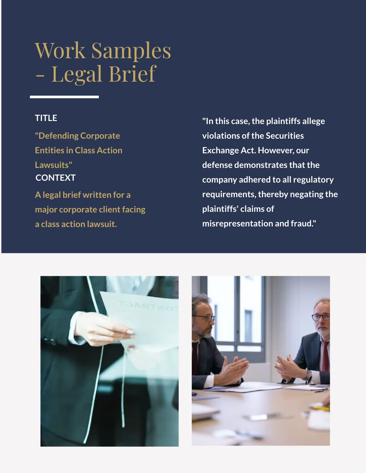 Free Legal Professional Portfolio Template to Edit Online