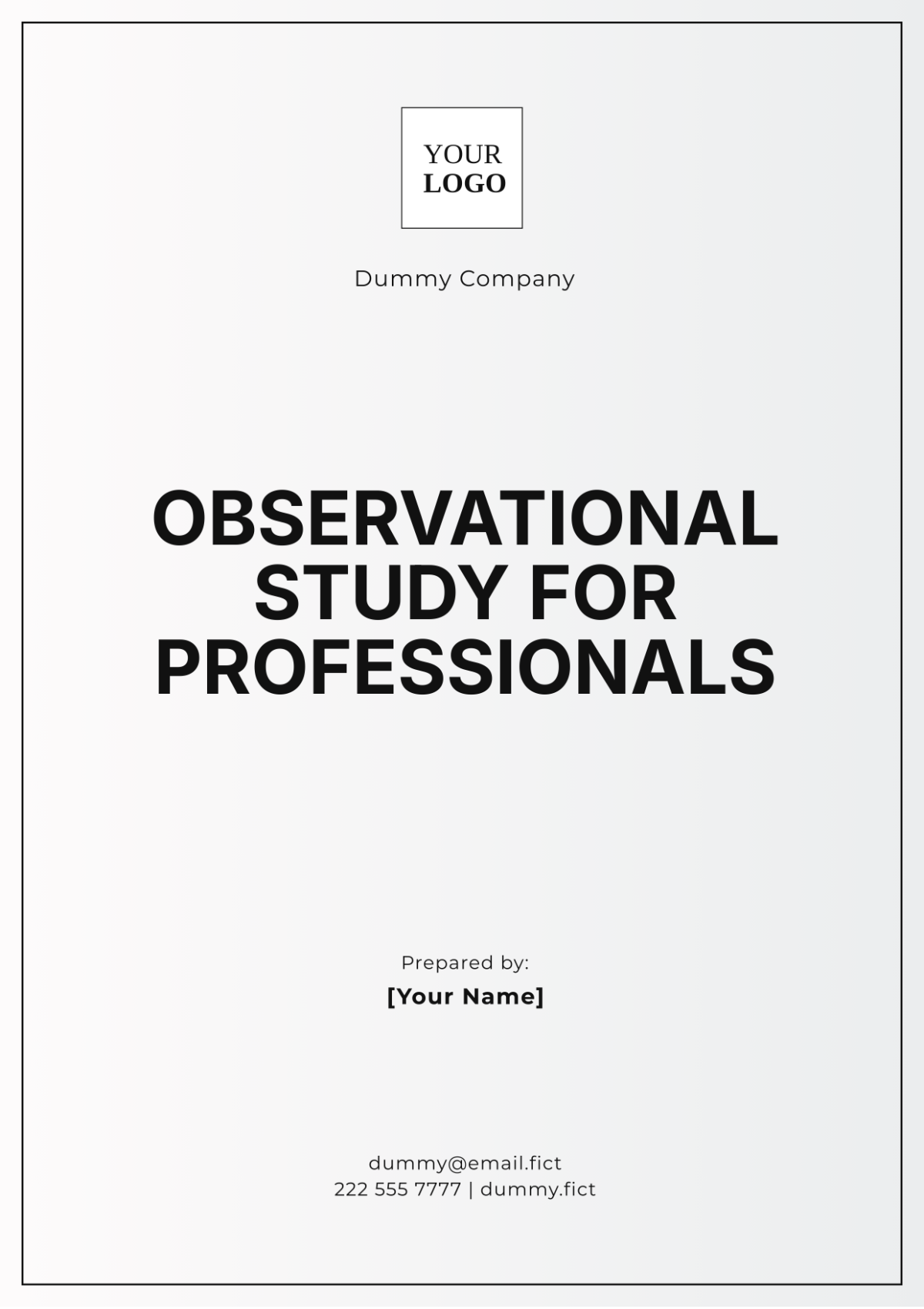 Observational Study for Professionals Template - Edit Online & Download