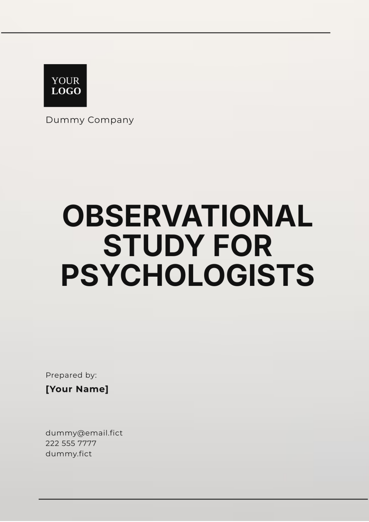 Observational Study for Psychologists Template - Edit Online & Download