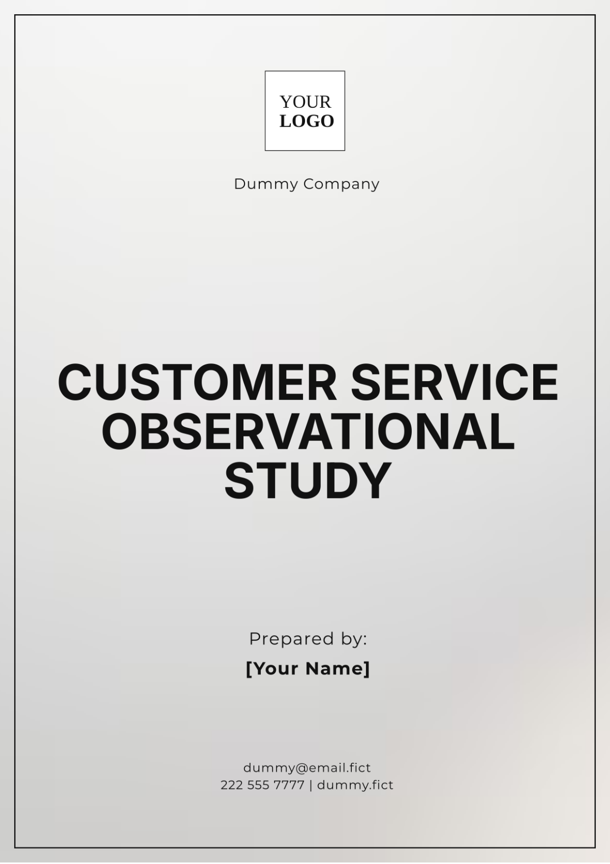 Customer Service Observational Study Template - Edit Online & Download