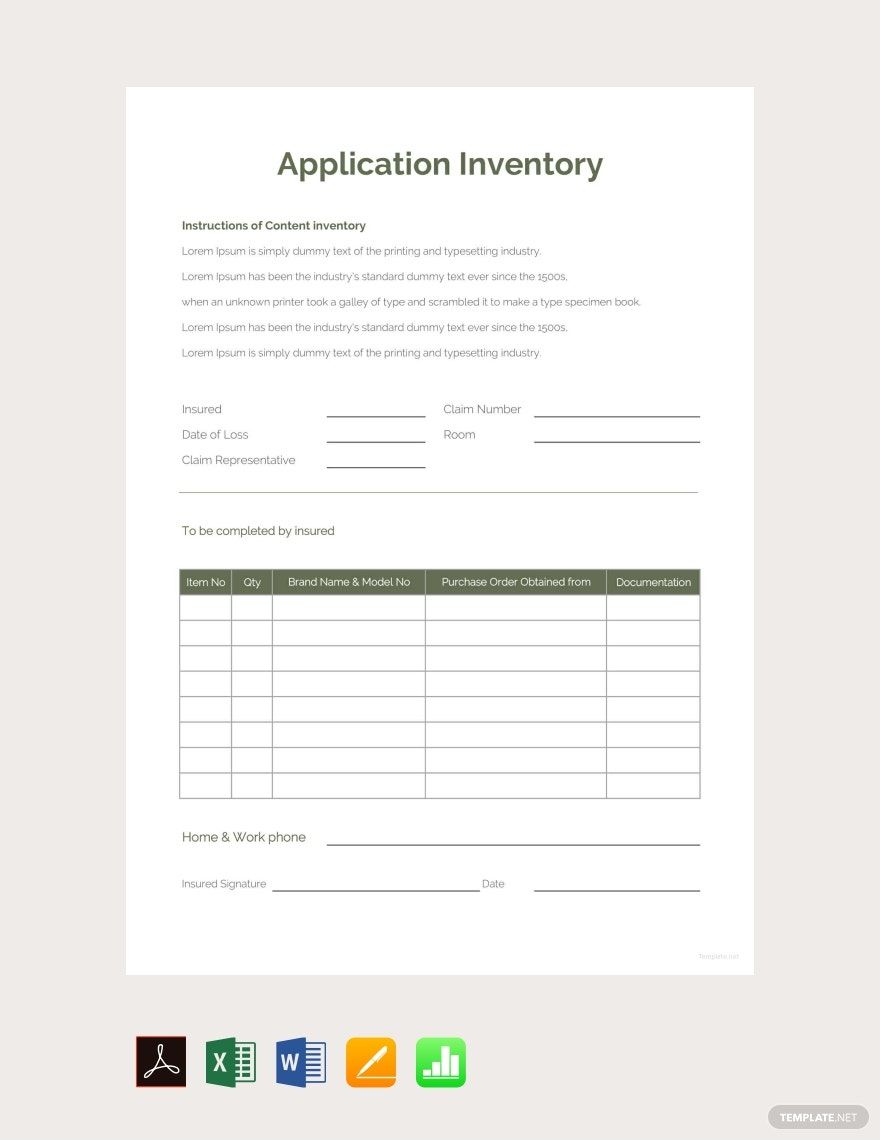 Application Inventory Template