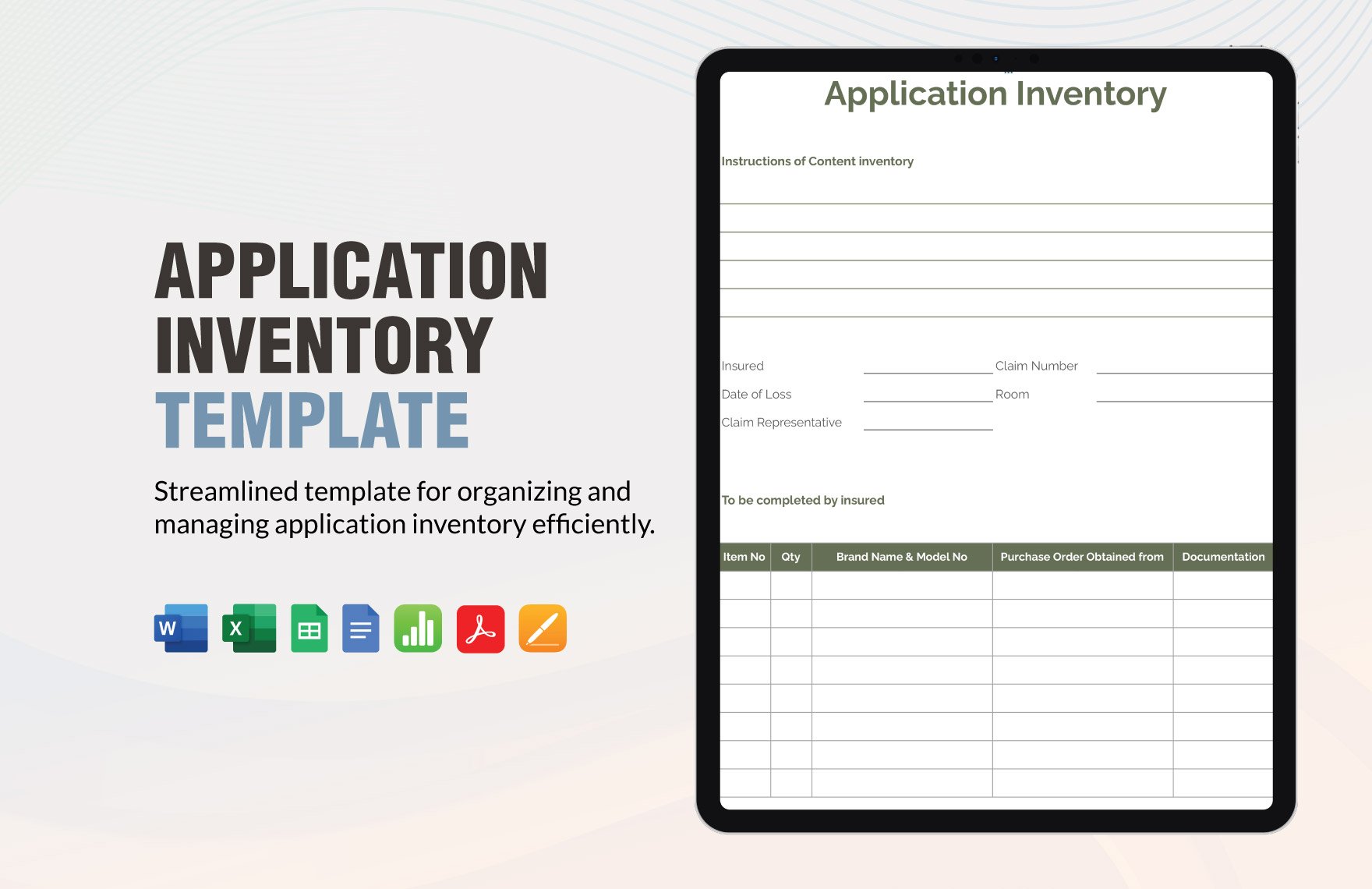 Application Inventory Template in Word, Google Docs, Excel, PDF, Google Sheets, Apple Pages, Apple Numbers