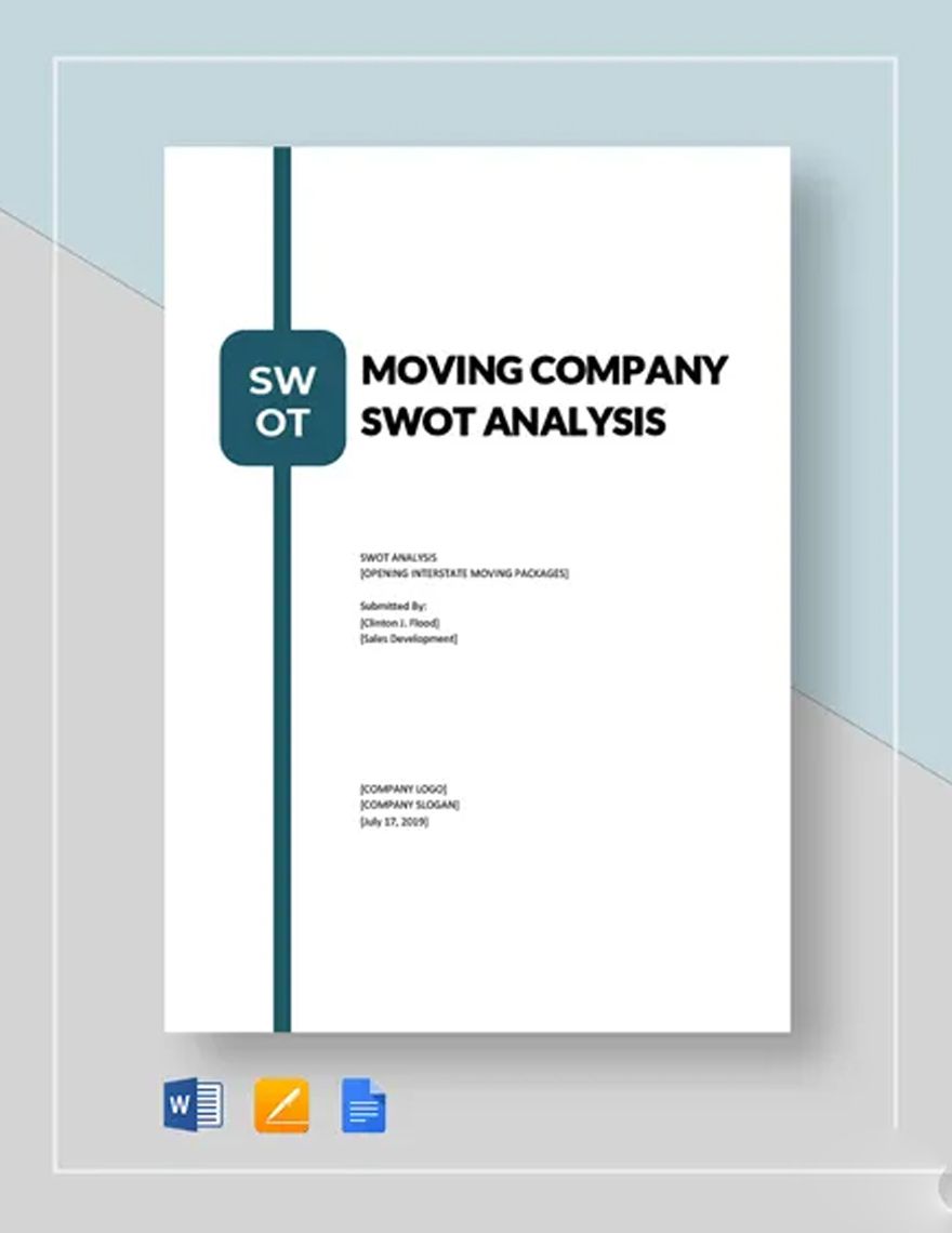 Moving Company swot analysis template