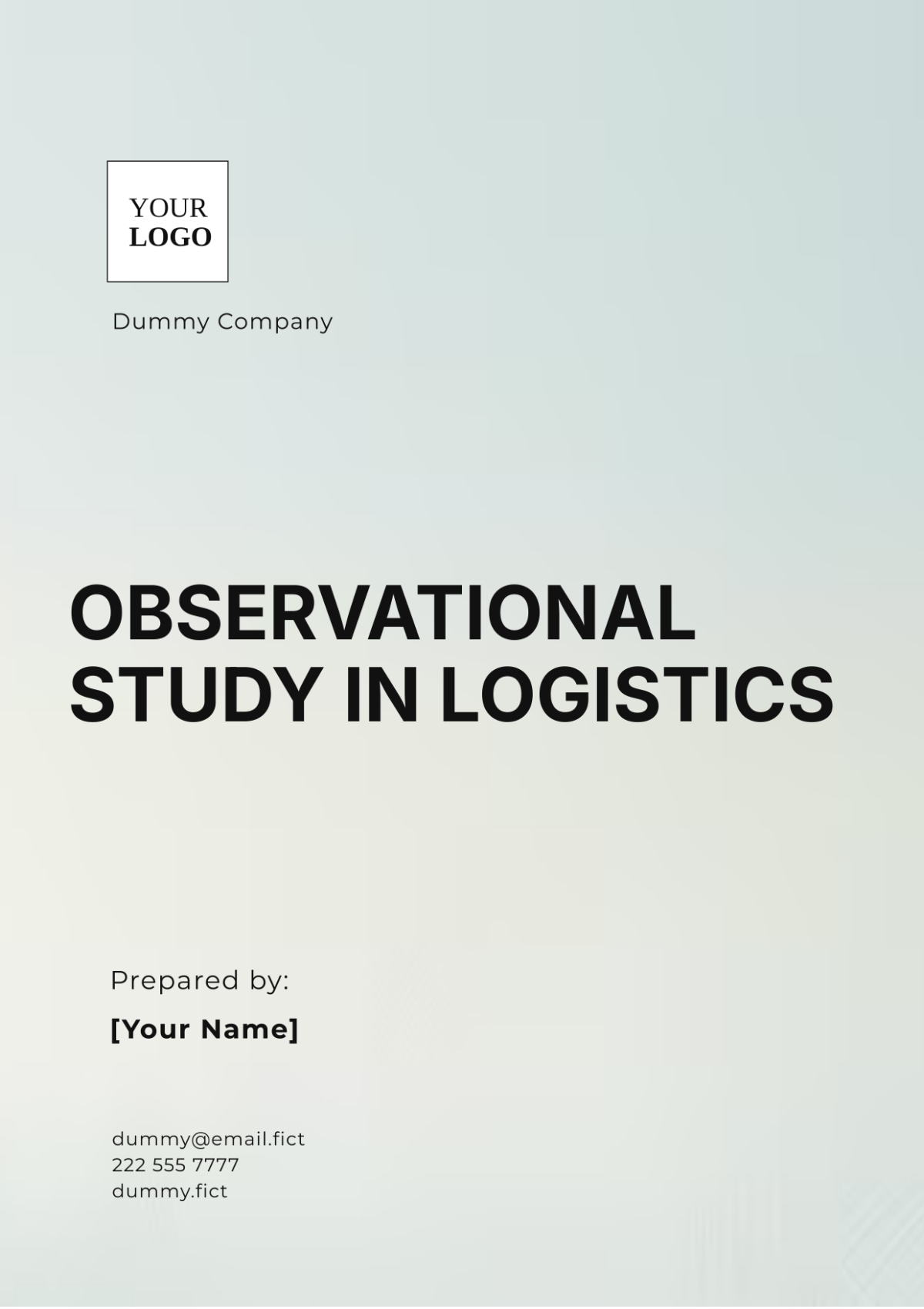 Observational Study in Logistics Template - Edit Online & Download