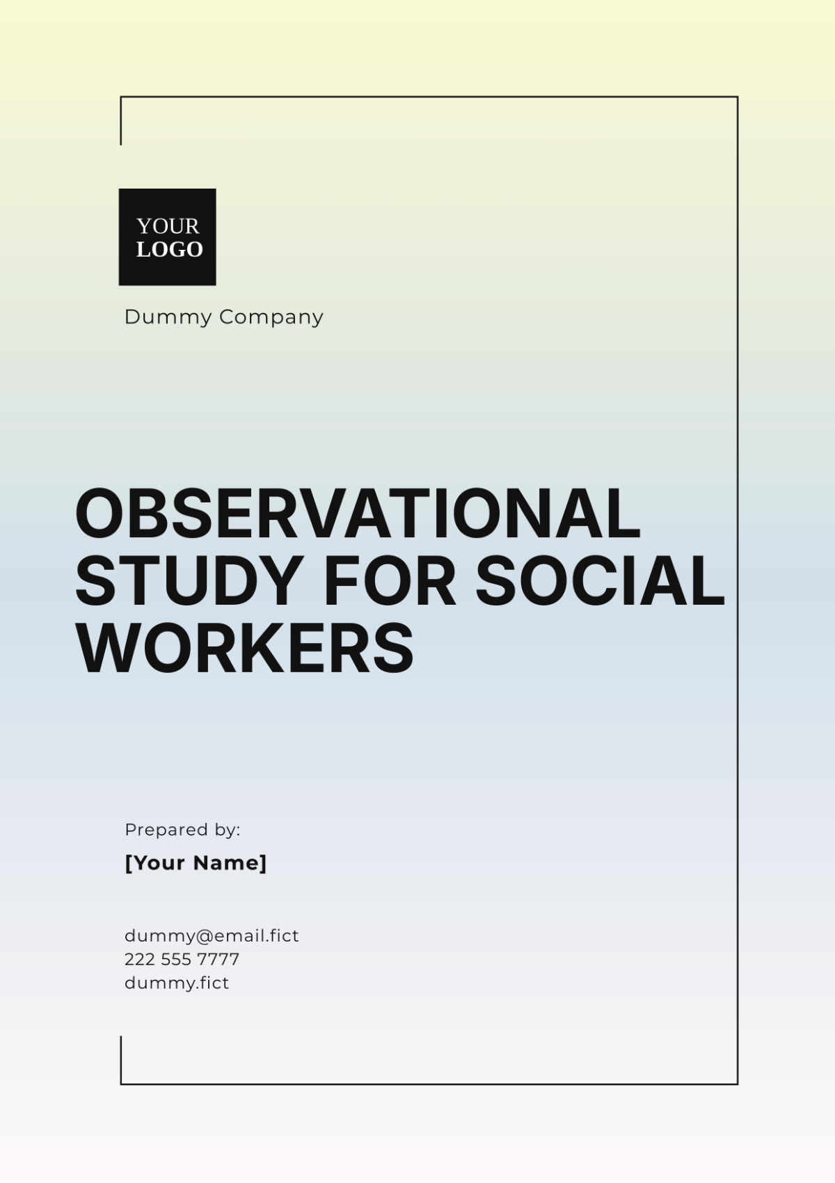 Observational Study for Social Workers - Edit Online & Download