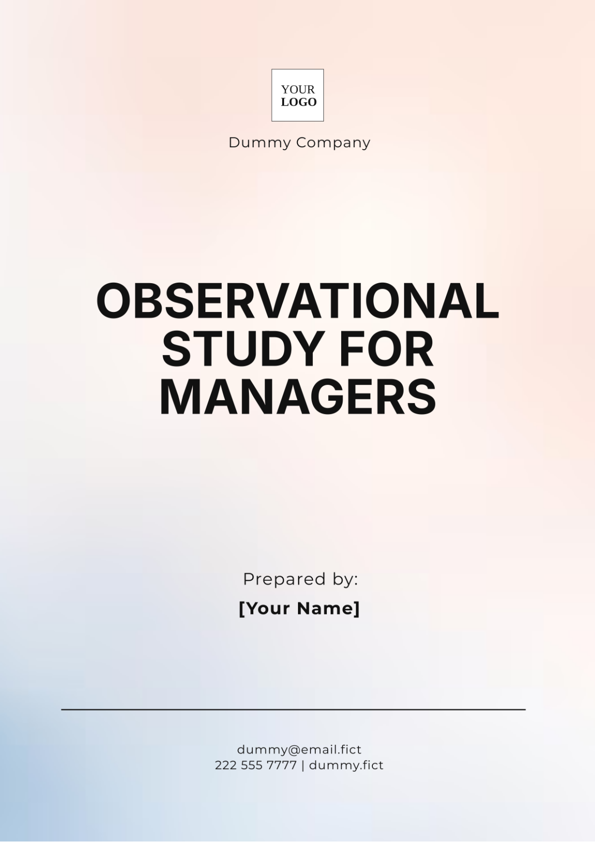 Observational Study for Managers Template - Edit Online & Download