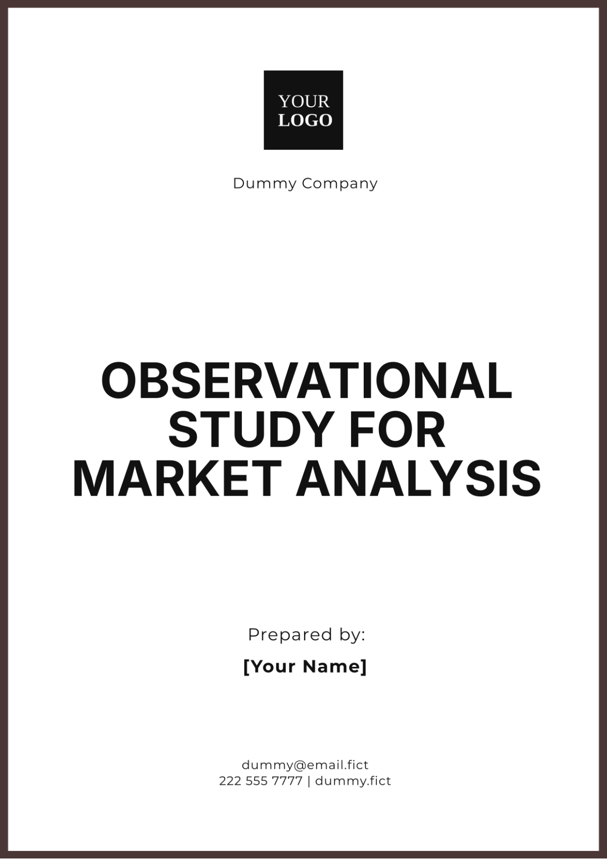 Observational Study for Market Analysis Template - Edit Online & Download