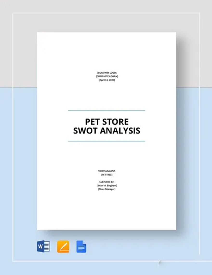 Pet Store swot analysis template