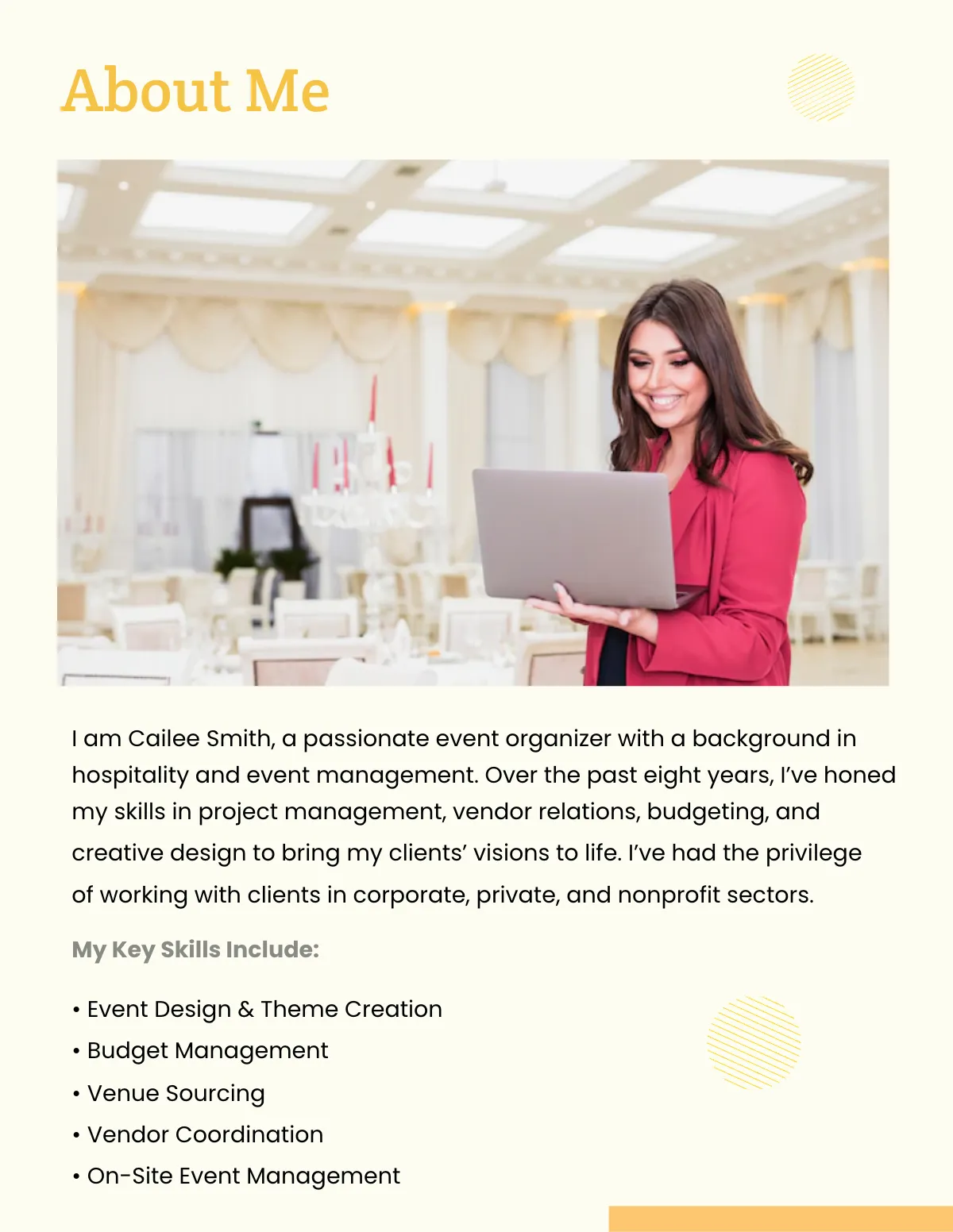 Free Event Portfolio Template to Edit Online