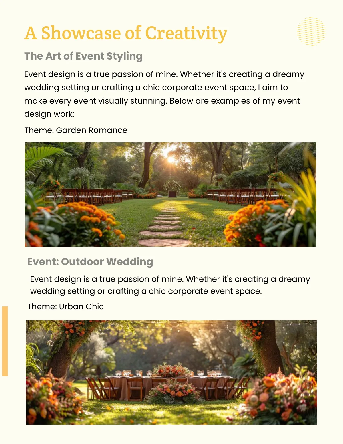 Free Event Portfolio Template to Edit Online