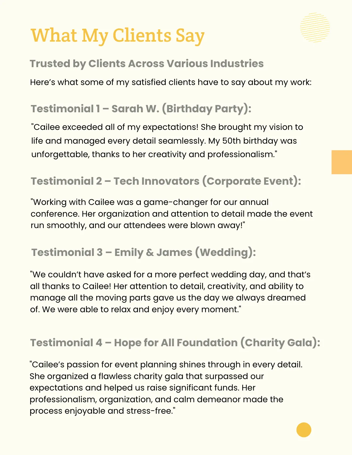 Free Event Portfolio Template to Edit Online